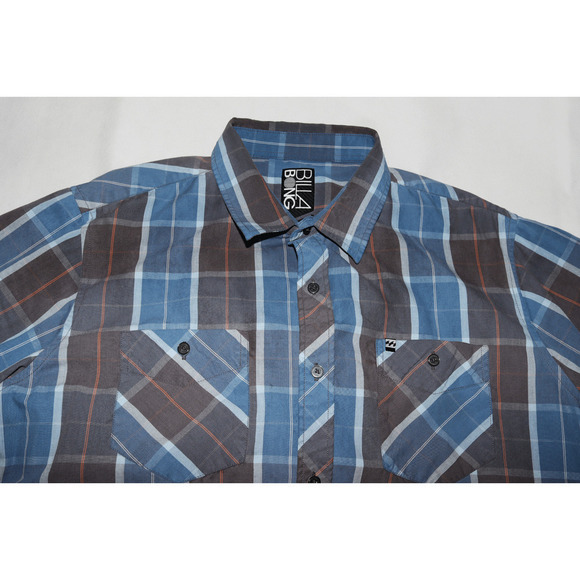 Billabong Men's Short Sleeve Button Front Pockets Cotton Blend Shirt Size XL - Picture 2 of 6
